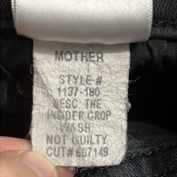 Mother Denim The Insider Crop Black Bootcut Flare Jeans in Not Guilty Size 24 - Picture 15 of 16